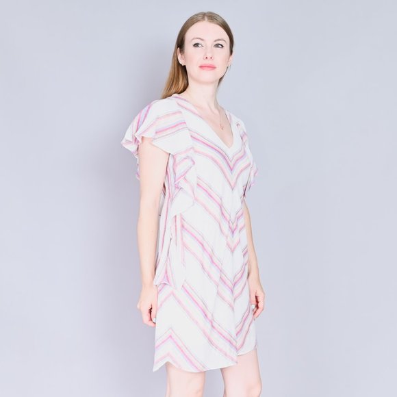 AMANDA UPRICHARD Chevron Stripe Shift Dress NWT - Picture 3 of 6